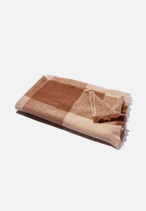 Rubi - Brady blanket scarf - oversized check neutral