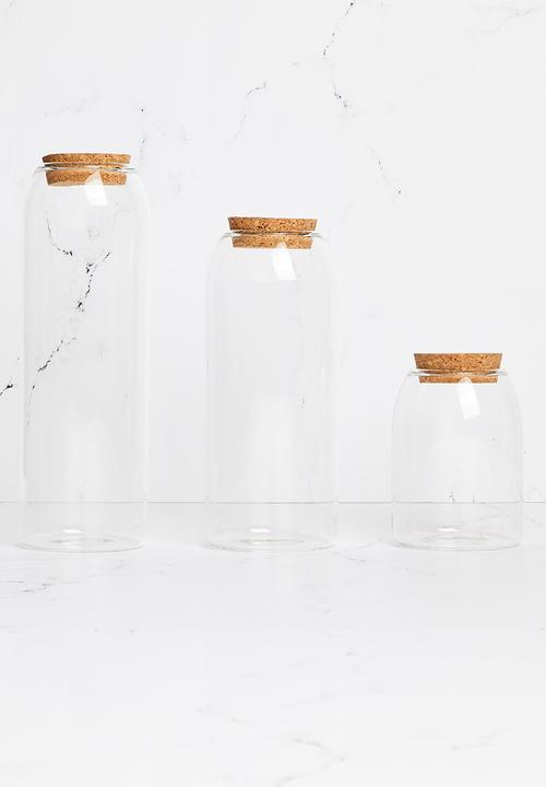 Sixth Floor - Storage glass cannister set of 3 - clear