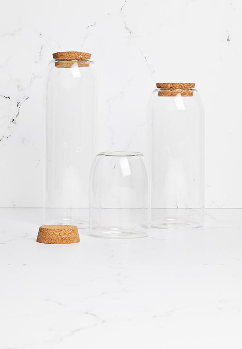 Sixth Floor - Storage glass cannister set of 3 - clear