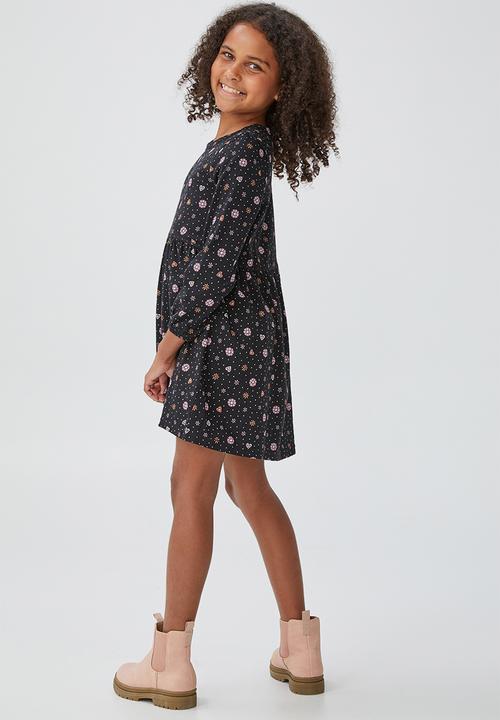 Cotton On - Savannah long sleeve dress - black 