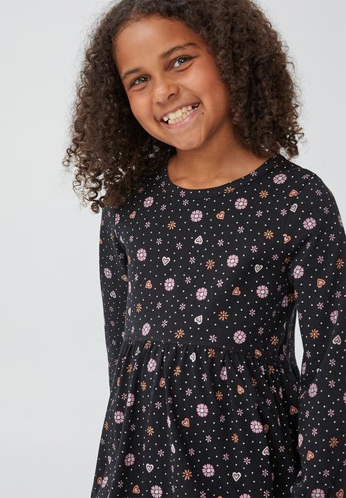 Cotton On - Savannah long sleeve dress - black 