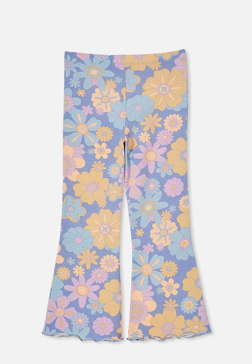 Cotton On - Francine flare pant - violet surf/wanda floral