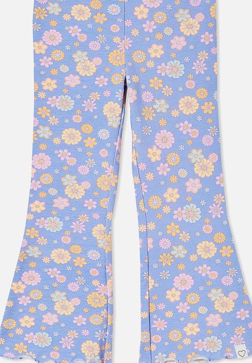 Cotton On - Francine flare pant - violet surf/wanda mini ditzy