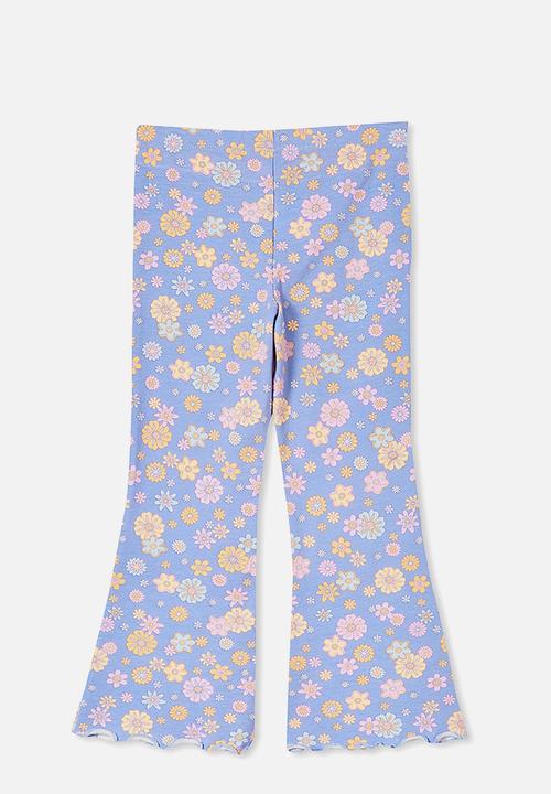 Cotton On - Francine flare pant - violet surf/wanda mini ditzy