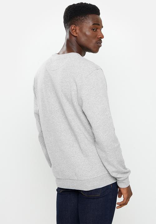 POLO - Men crew embossed sweat - grey mel