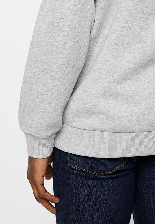POLO - Men crew embossed sweat - grey mel