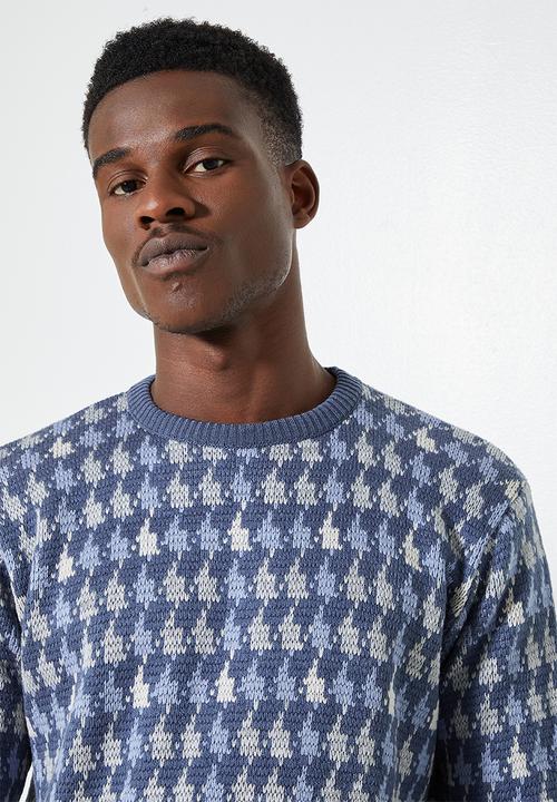Superbalist - Check pattern crew knit - blue 