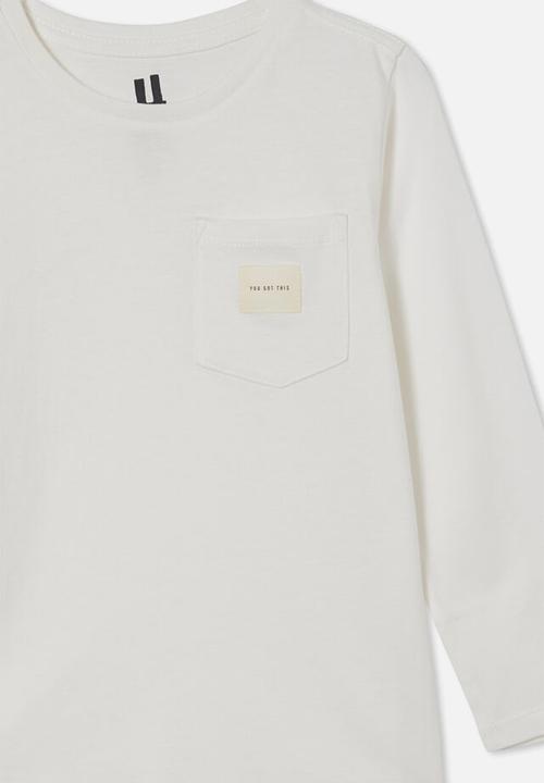 Cotton On - Core long sleeve tee - retro white
