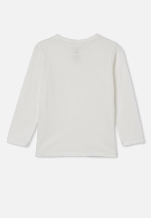 Cotton On - Core long sleeve tee - retro white