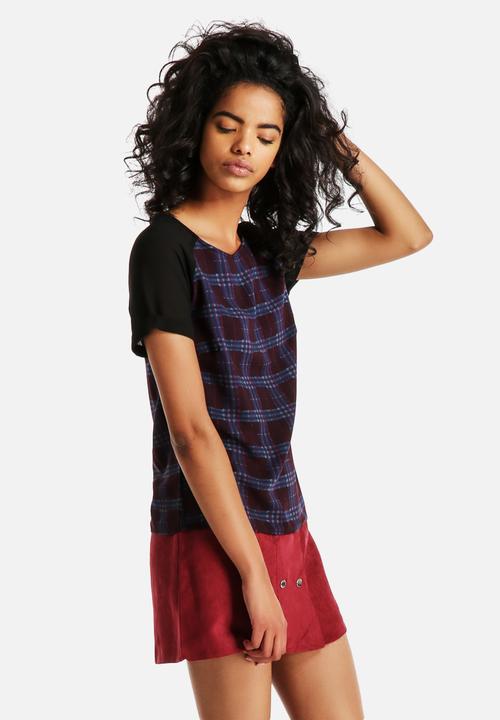 Neon Rose - Check Printed Tee