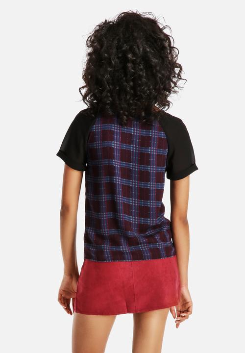 Neon Rose - Check Printed Tee