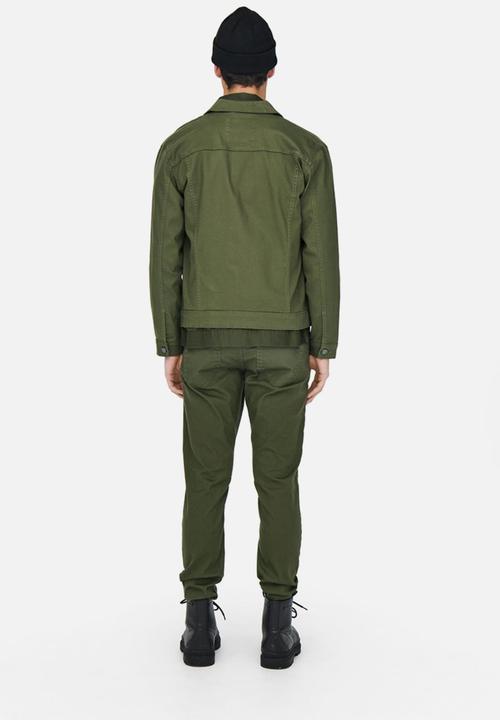Only & Sons - Coin colour trucker - olive