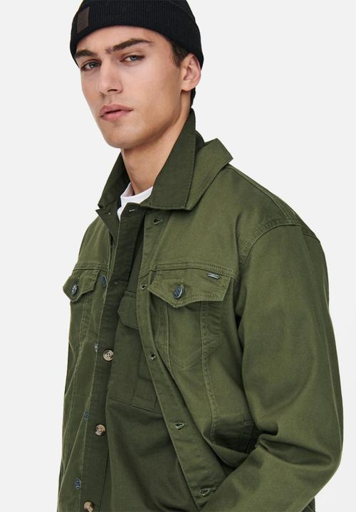 Only & Sons - Coin colour trucker - olive