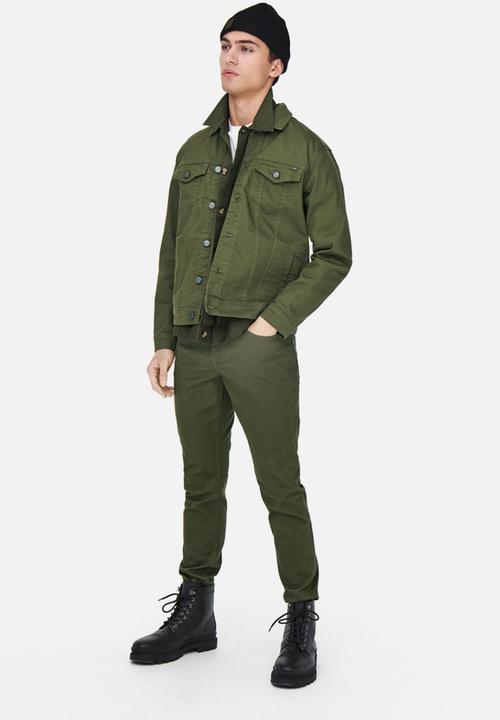 Only & Sons - Coin colour trucker - olive