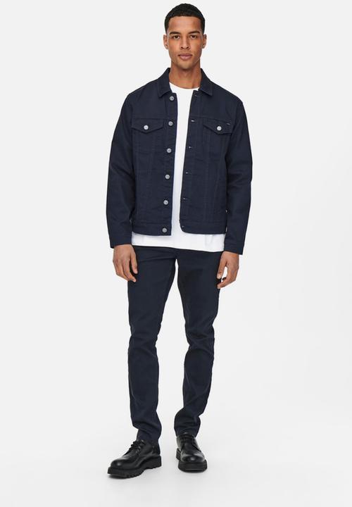 Only & Sons - Coin colour trucker - navy