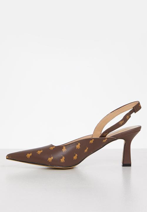 POLO - Monogram sling back - brown