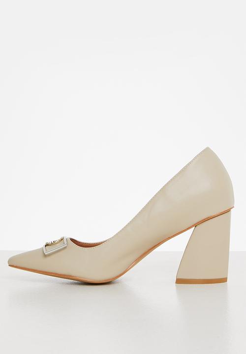 POLO - Basic block heel - cream