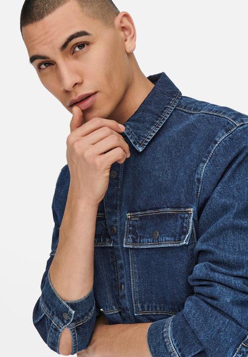 Only & Sons - Bill denim overshirt - blue