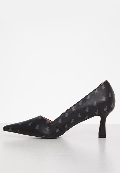 POLO - Pointed toe monogram pump - black