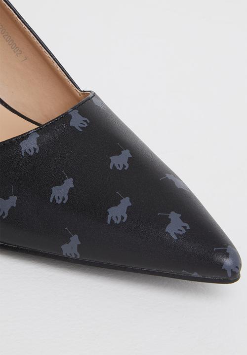 POLO - Pointed toe monogram pump - black