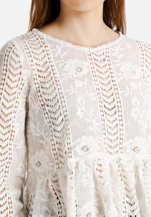 Dahlia - Boho Smock Top in Lace
