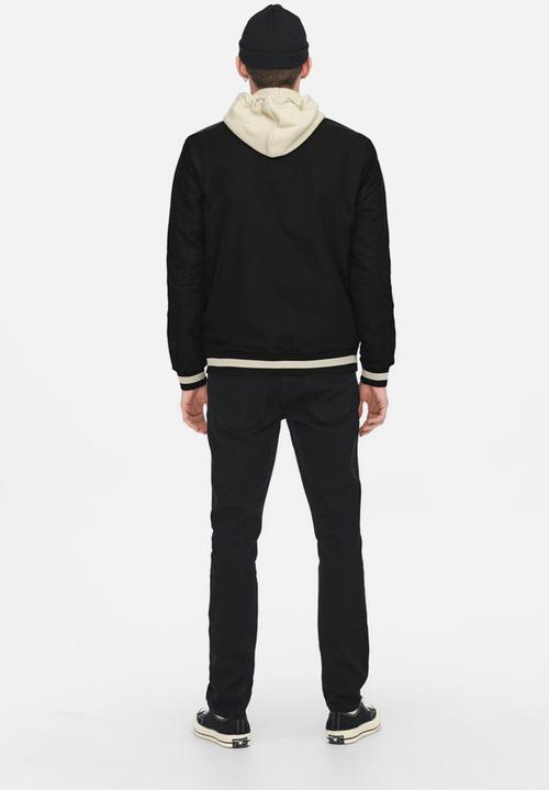 Only & Sons - Ace varsity jacket - black