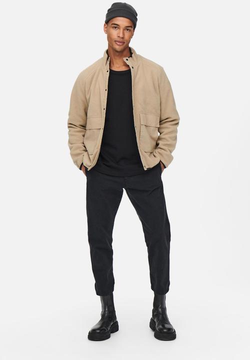 Only & Sons - Noah fleece jacket - brown