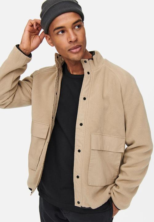 Only & Sons - Noah fleece jacket - brown