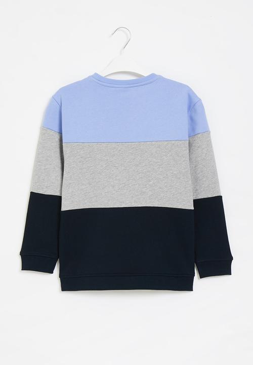 POLO - Boys colour blocked crew neck sweater - light blue
