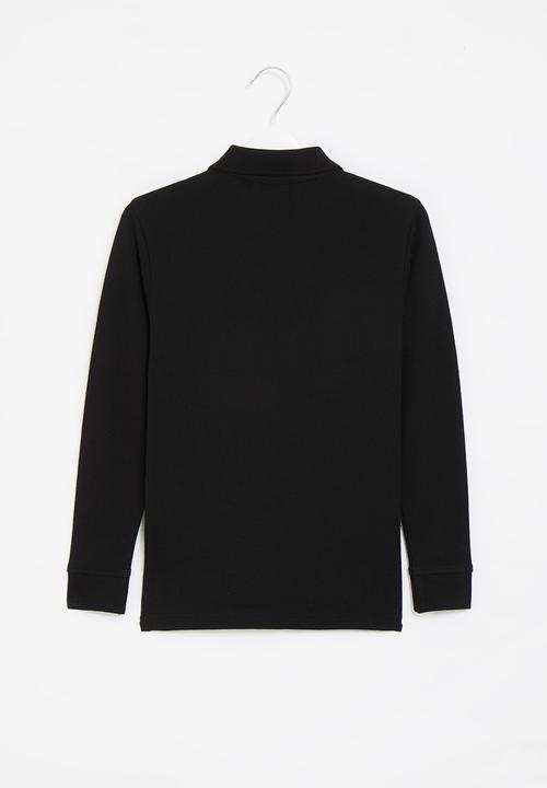 POLO - Boys classic long sleeve golfer - black