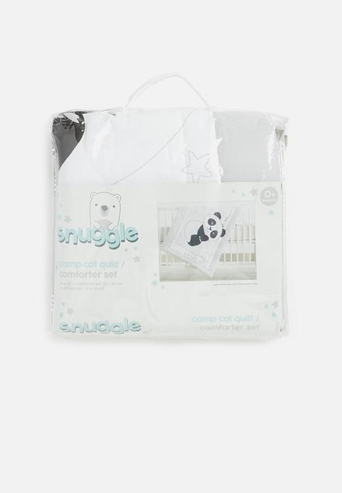 Character Group - Panda camp cot comforter - white & grey