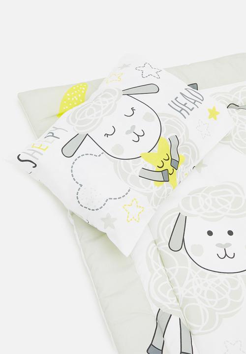 Character Group - Sheep camp cot comforter - white & grey