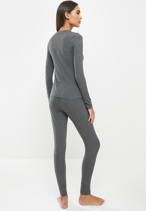 Superbalist - Slim fit sleep set - charcoal melange