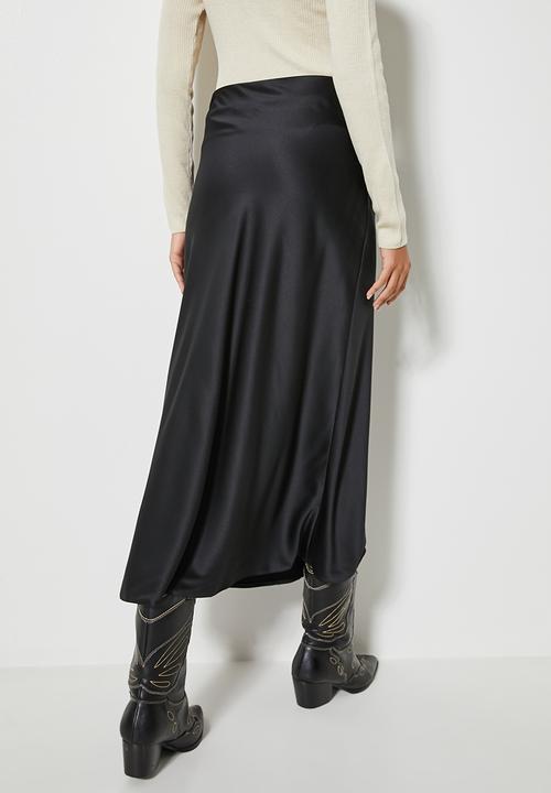 Superbalist - Long midi slip skirt - black
