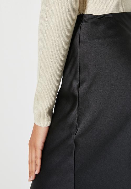 Superbalist - Long midi slip skirt - black