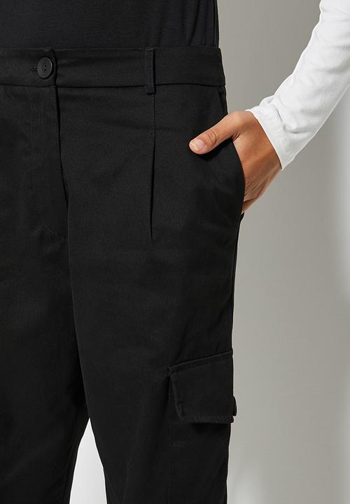 Superbalist - Straight leg cargo trouser - black