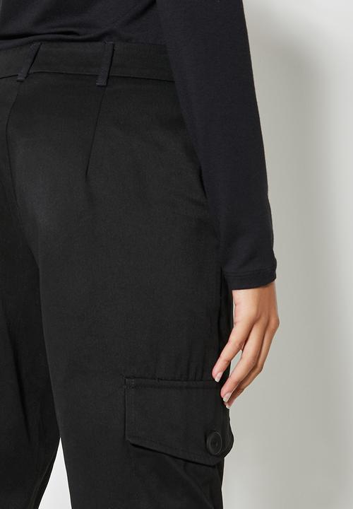 Superbalist - Straight leg cargo trouser - black