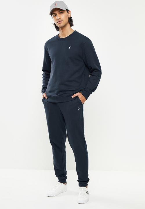 POLO - Men cuffed fleece jogger - navy