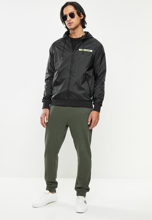 POLO - Men sport hooded jacket - black