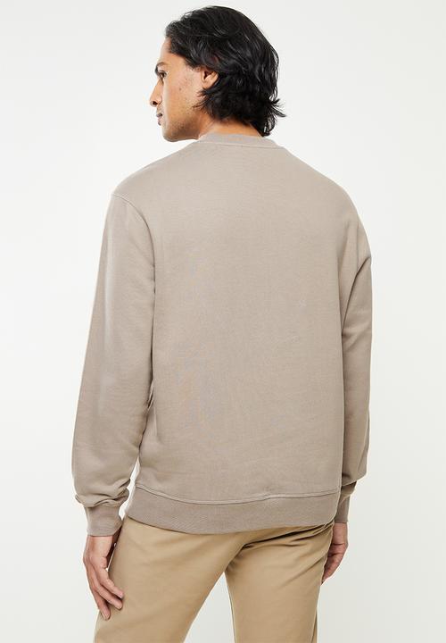 POLO - Men crew fleece sweat - taupe