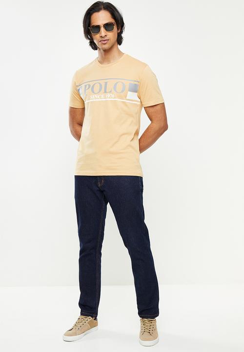 POLO - Men print logo short sleeve tee - camel