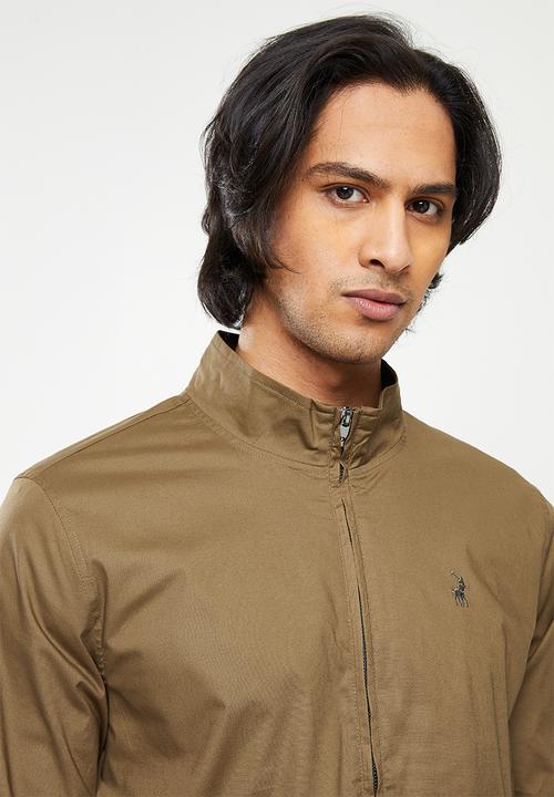 POLO - Mns funnel harrington jacket - taupe