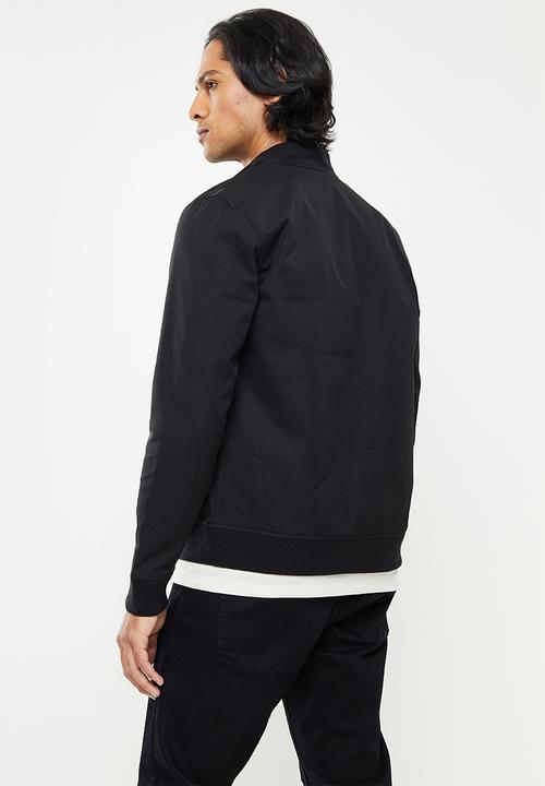 POLO - Mns ribbed harrington jacket - black