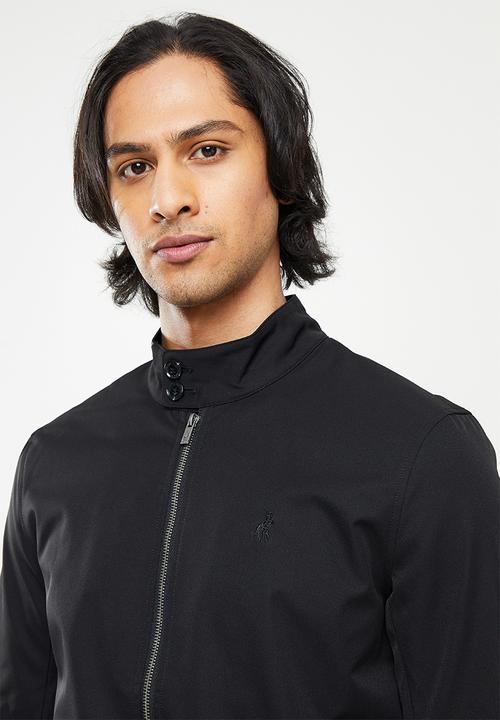POLO - Mns ribbed harrington jacket - black