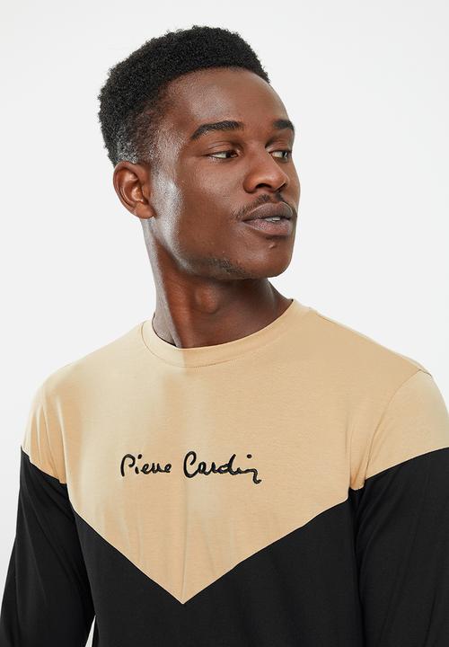 Pierre Cardin - PC Paul Stretch long sleeve Tee - Stone/Black