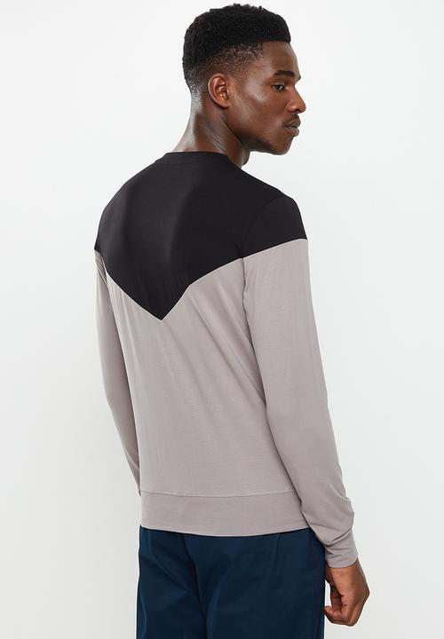 Pierre Cardin - PC  Paul Stretch long sleeve Tee - Black & grey