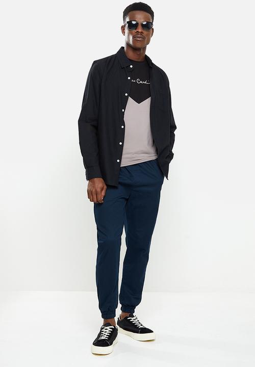 Pierre Cardin - PC  Paul Stretch long sleeve Tee - Black & grey