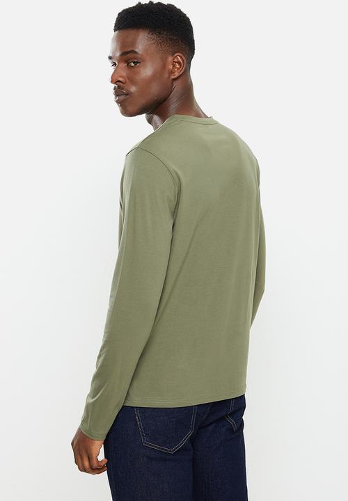 Pierre Cardin - PC V-Neck long sleeve Comfort Tee - Olive