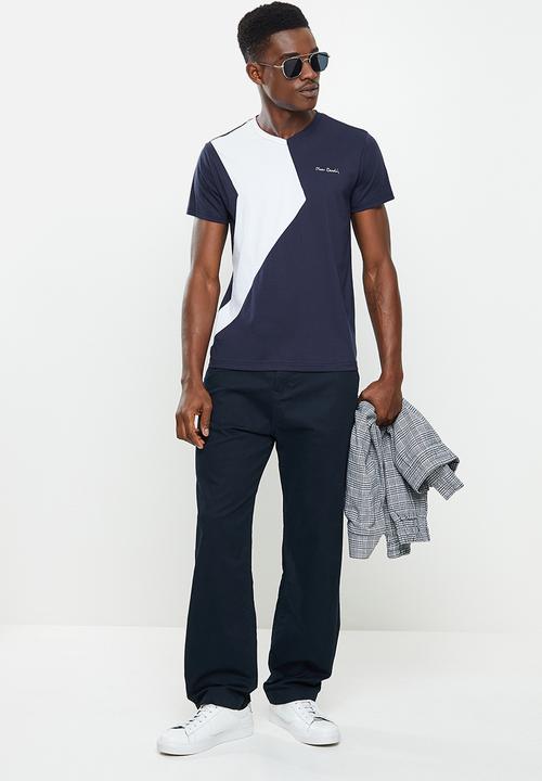 Pierre Cardin - PC Charlie Stretch Blocked Tee - Navy & white