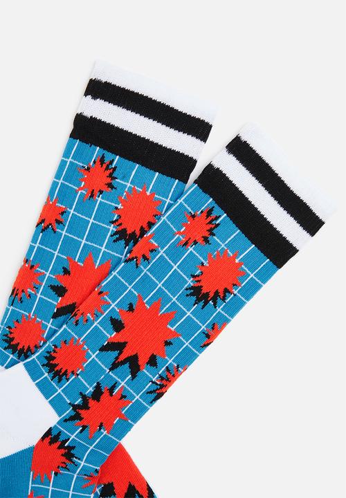 Happy Socks - Explosion crew socks - blue